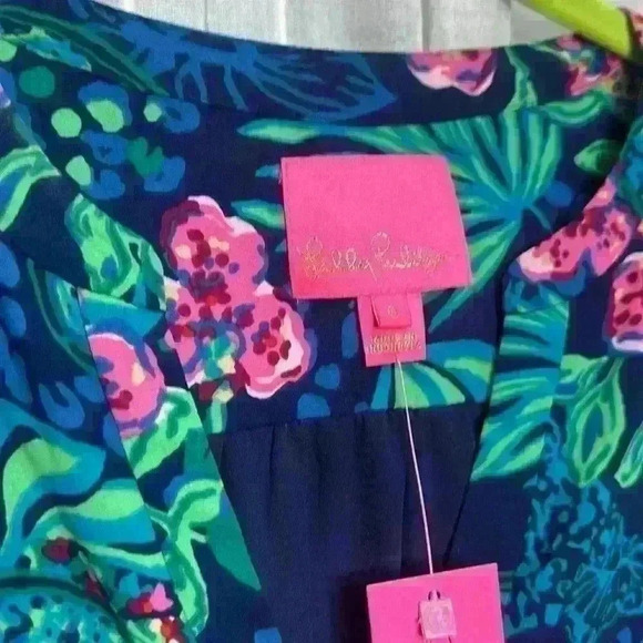NWT Lilly Pulitzer Sz 6 Gabriel Dress Sz 6 LOW TIDE NAVY LIFE OF PARTY Item#Y - Picture 7 of 13